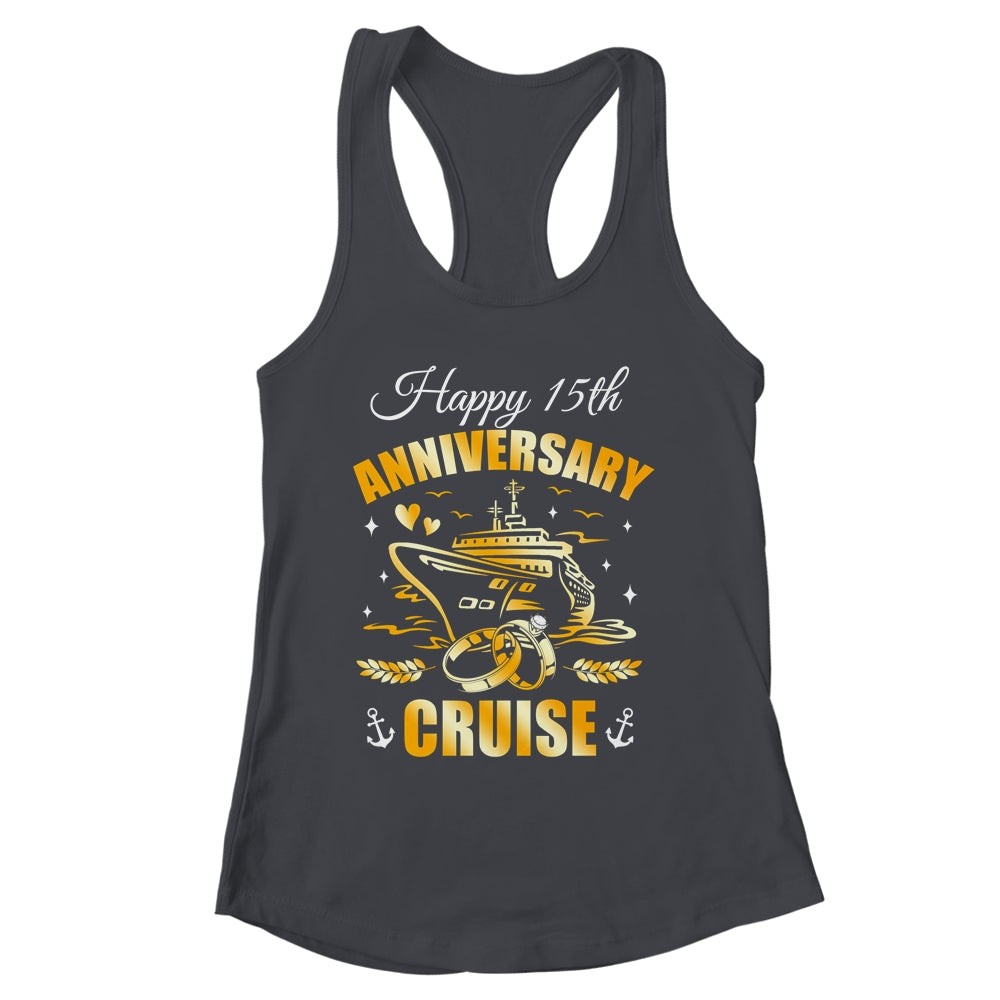 Happy 15th Anniversary Cruise Wedding Matching Husband Wife Shirt & Tank Top | siriusteestore