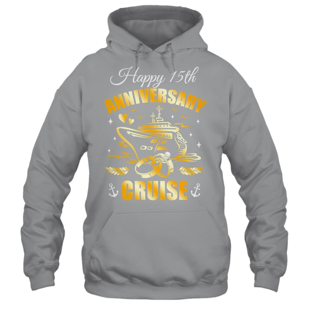 Happy 15th Anniversary Cruise Wedding Matching Husband Wife Shirt & Tank Top | siriusteestore