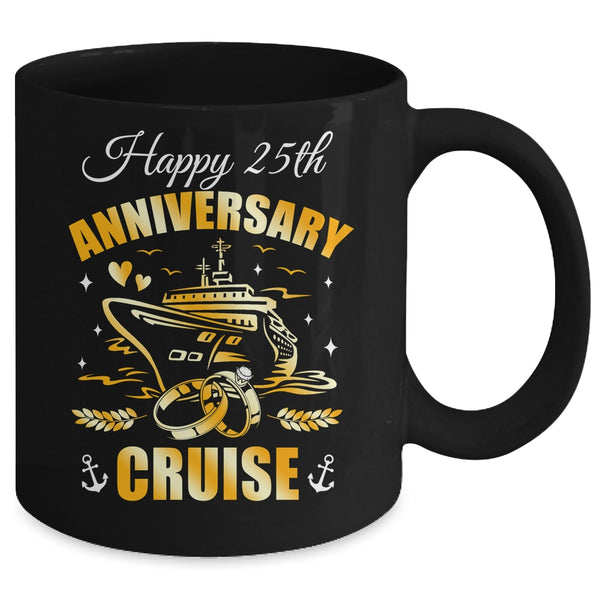 Happy 25th Anniversary Cruise Wedding Matching Husband Wife Ceramic Mug  11oz 15oz
