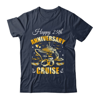 Happy 25th Anniversary Cruise Wedding Matching Husband Wife Shirt & Tank Top | siriusteestore