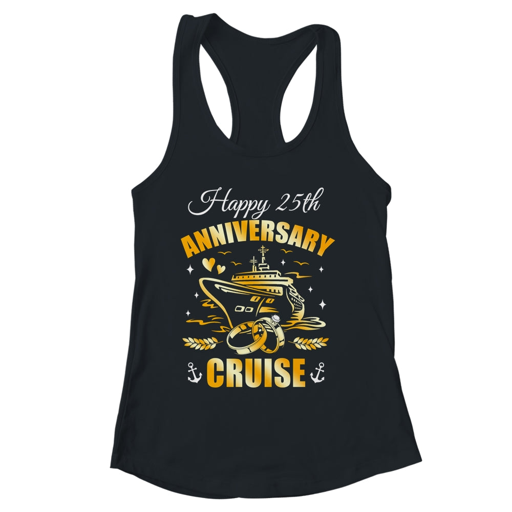 Happy 25th Anniversary Cruise Wedding Matching Husband Wife Shirt & Tank Top | siriusteestore
