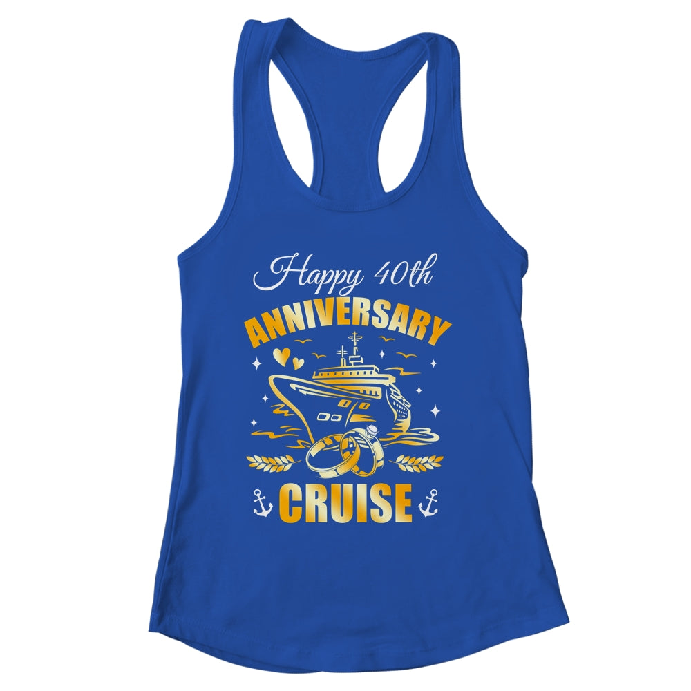 Happy 40th Anniversary Cruise Wedding Matching Husband Wife Shirt & Tank Top | siriusteestore