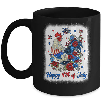 Happy 4th Of July Floral Chicken Flowers Patriotic Usa Flag Mug | siriusteestore
