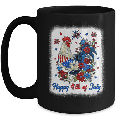 Happy 4th Of July Floral Chicken Flowers Patriotic Usa Flag Mug | siriusteestore