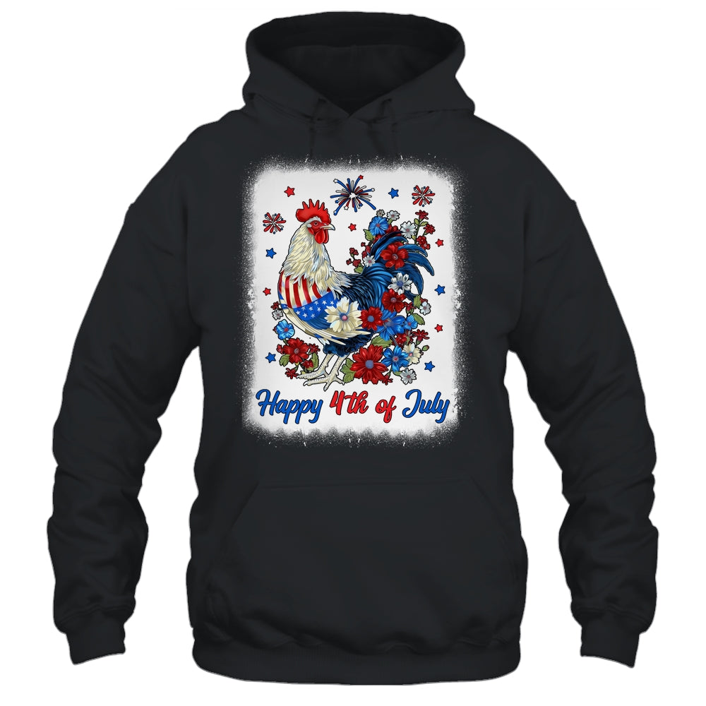 Happy 4th Of July Floral Chicken Flowers Patriotic Usa Flag Shirt & Tank Top | siriusteestore