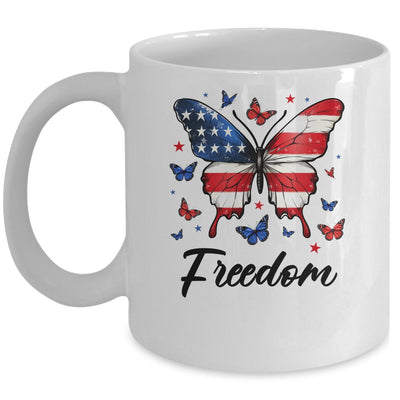 Happy 4th Of July Patriotic American Flag Freedom Butterfly Mug | siriusteestore