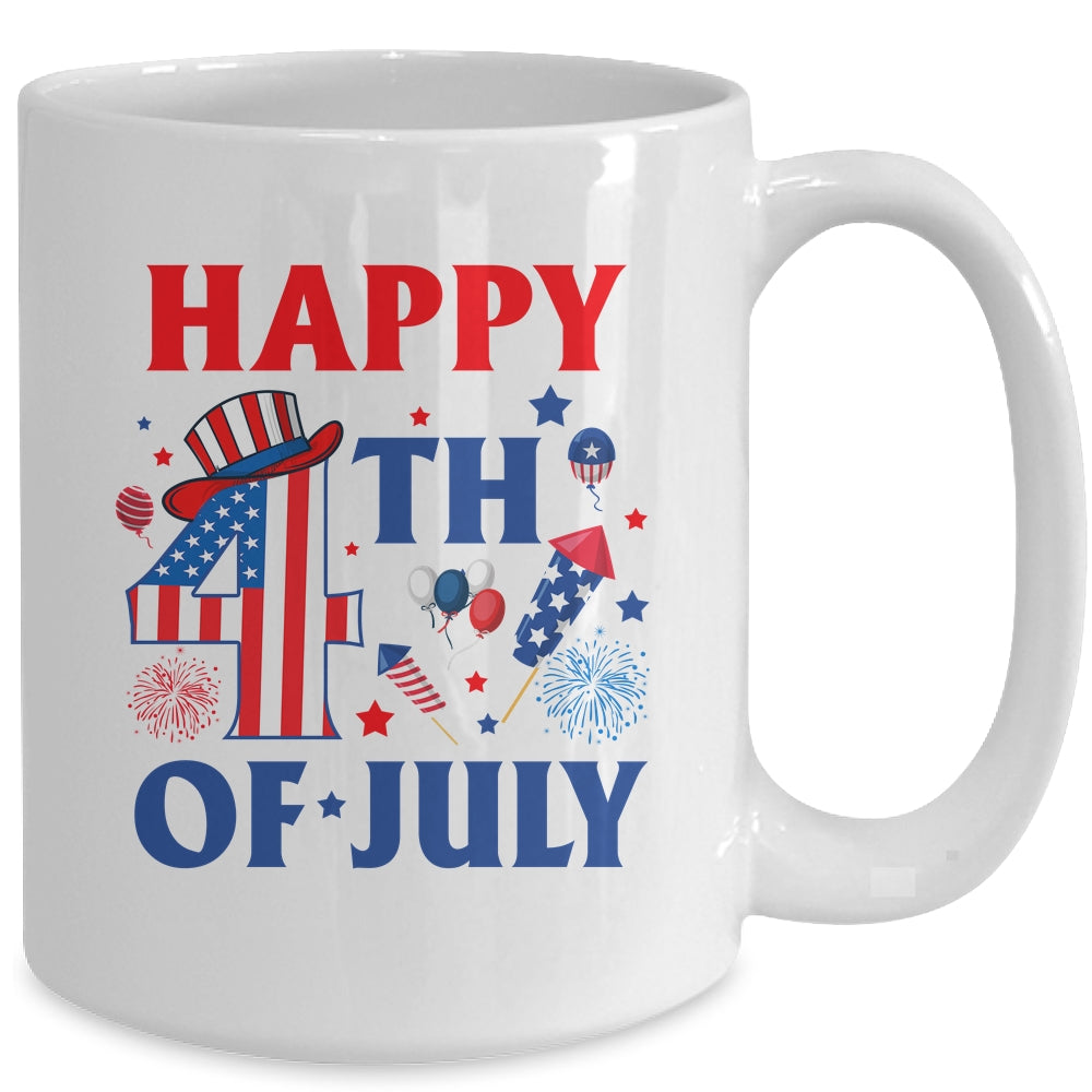 Happy 4th Of July Patriotic American US Flag Men Women Kids Mug | siriusteestore