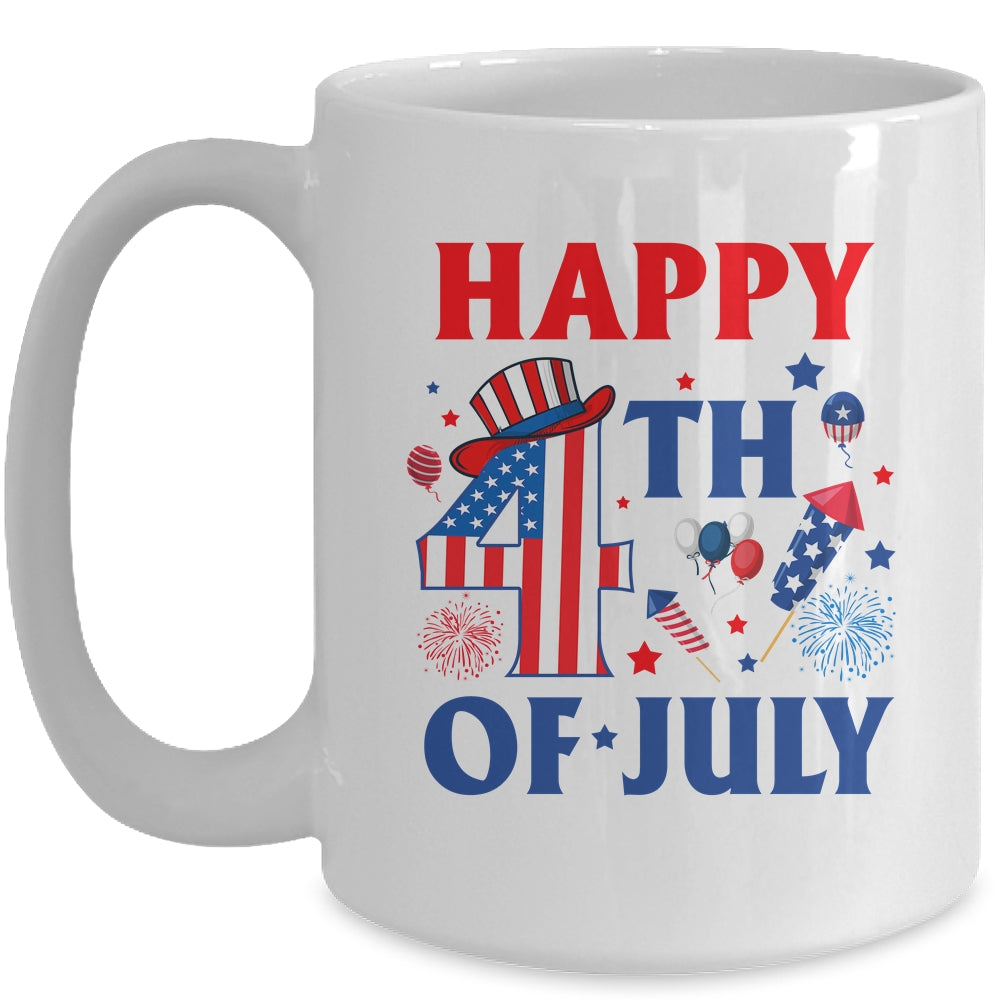 Happy 4th Of July Patriotic American US Flag Men Women Kids Mug | siriusteestore