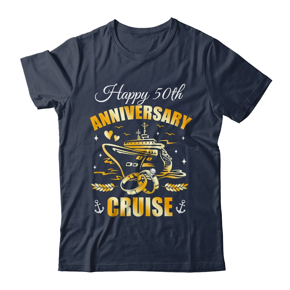 Happy 50th Anniversary Cruise Wedding Matching Husband Wife Shirt & Tank Top | siriusteestore