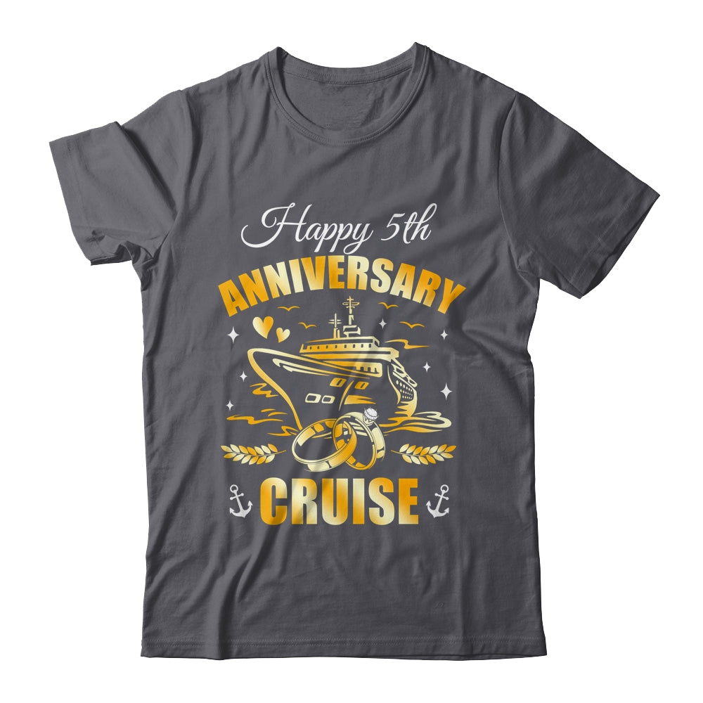 Happy 5th Anniversary Cruise Wedding Matching Husband Wife Shirt & Tank Top | siriusteestore