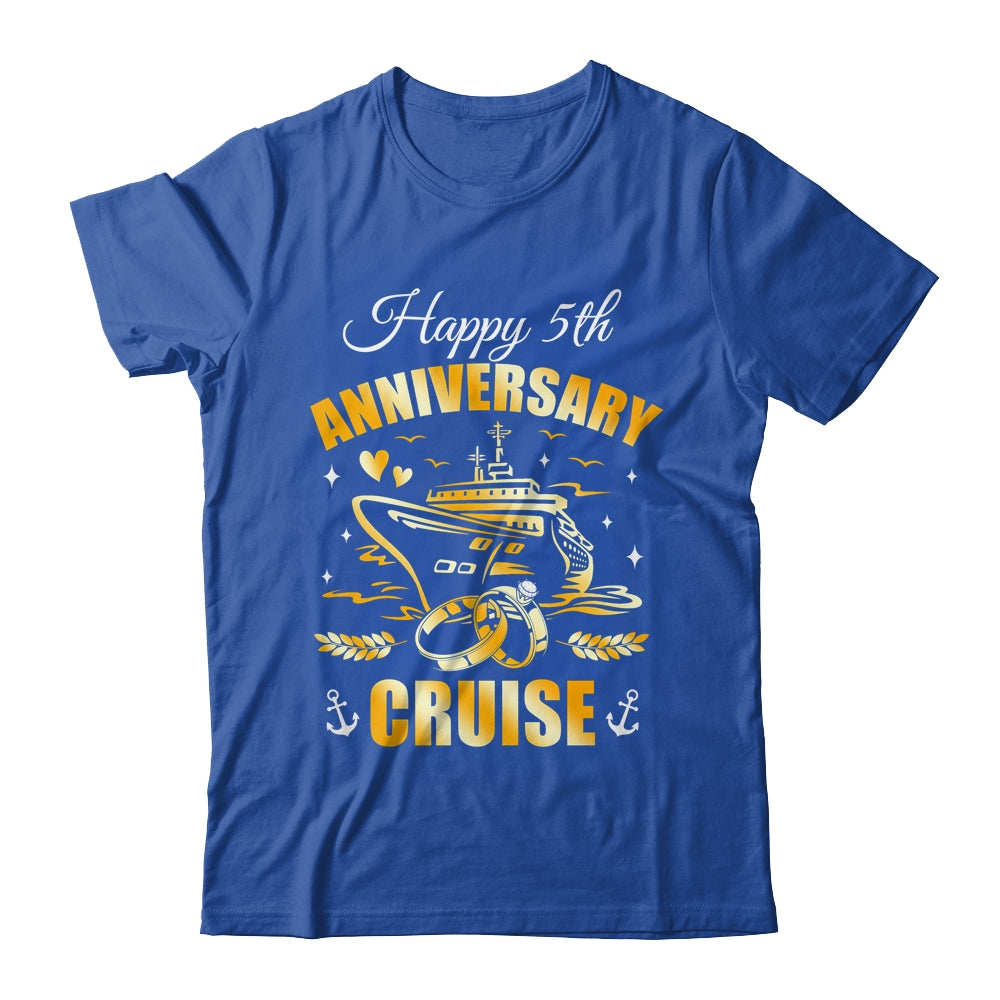Happy 5th Anniversary Cruise Wedding Matching Husband Wife Shirt & Tank Top | siriusteestore