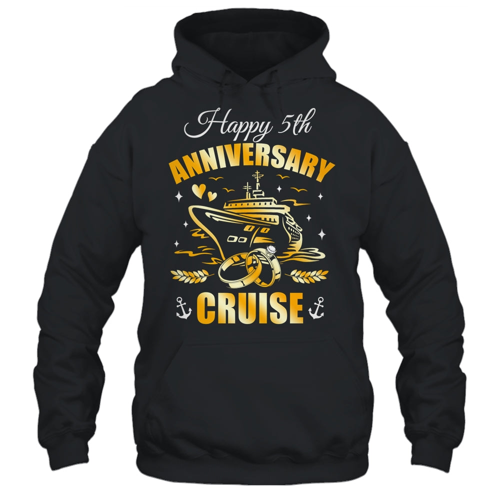 Happy 5th Anniversary Cruise Wedding Matching Husband Wife Shirt & Tank Top | siriusteestore