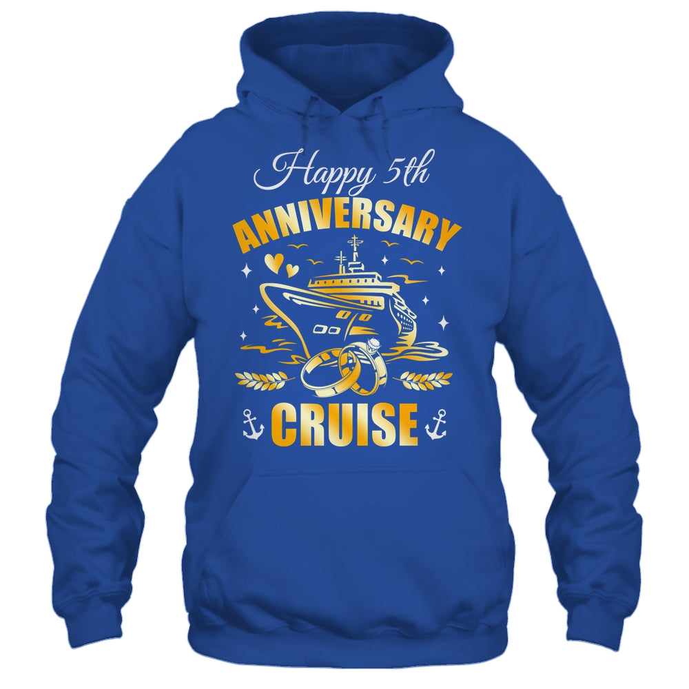 Happy 5th Anniversary Cruise Wedding Matching Husband Wife Shirt & Tank Top | siriusteestore