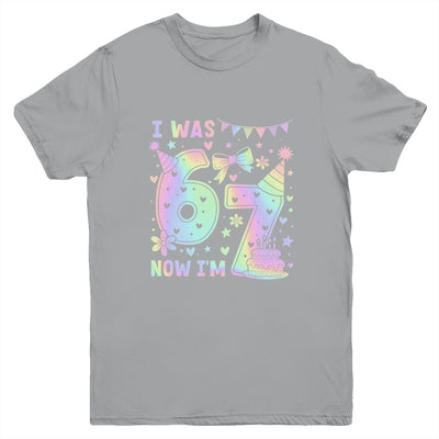 Happy 7th Birthday Girl I Was 6 Now I'm 7 Kids 6 7 Birthday Youth Shirt | siriusteestore