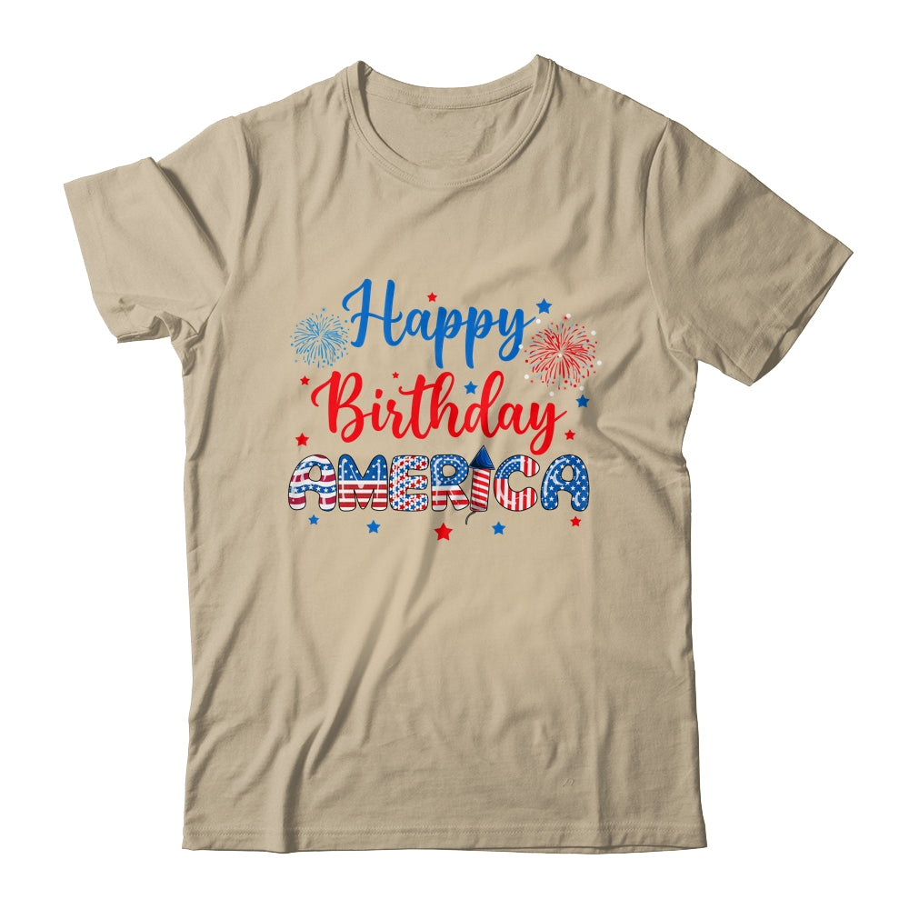 Happy Birthday America Firework USA Flag 4th Of July Freedom Shirt & Tank Top | siriusteestore