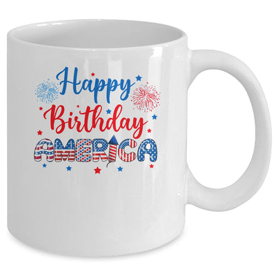 Happy Birthday America Firework USA Flag 4th Of July Freedom Mug | siriusteestore