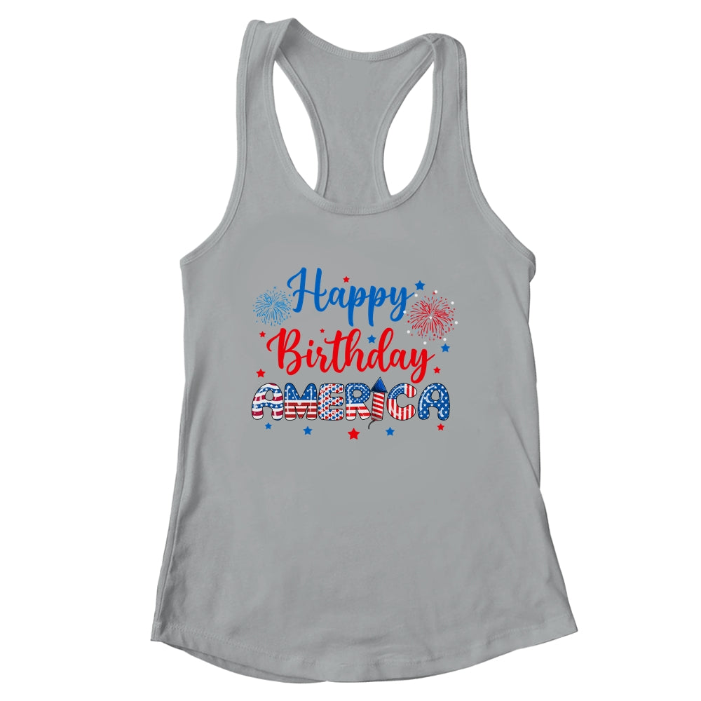 Happy Birthday America Firework USA Flag 4th Of July Freedom Shirt & Tank Top | siriusteestore