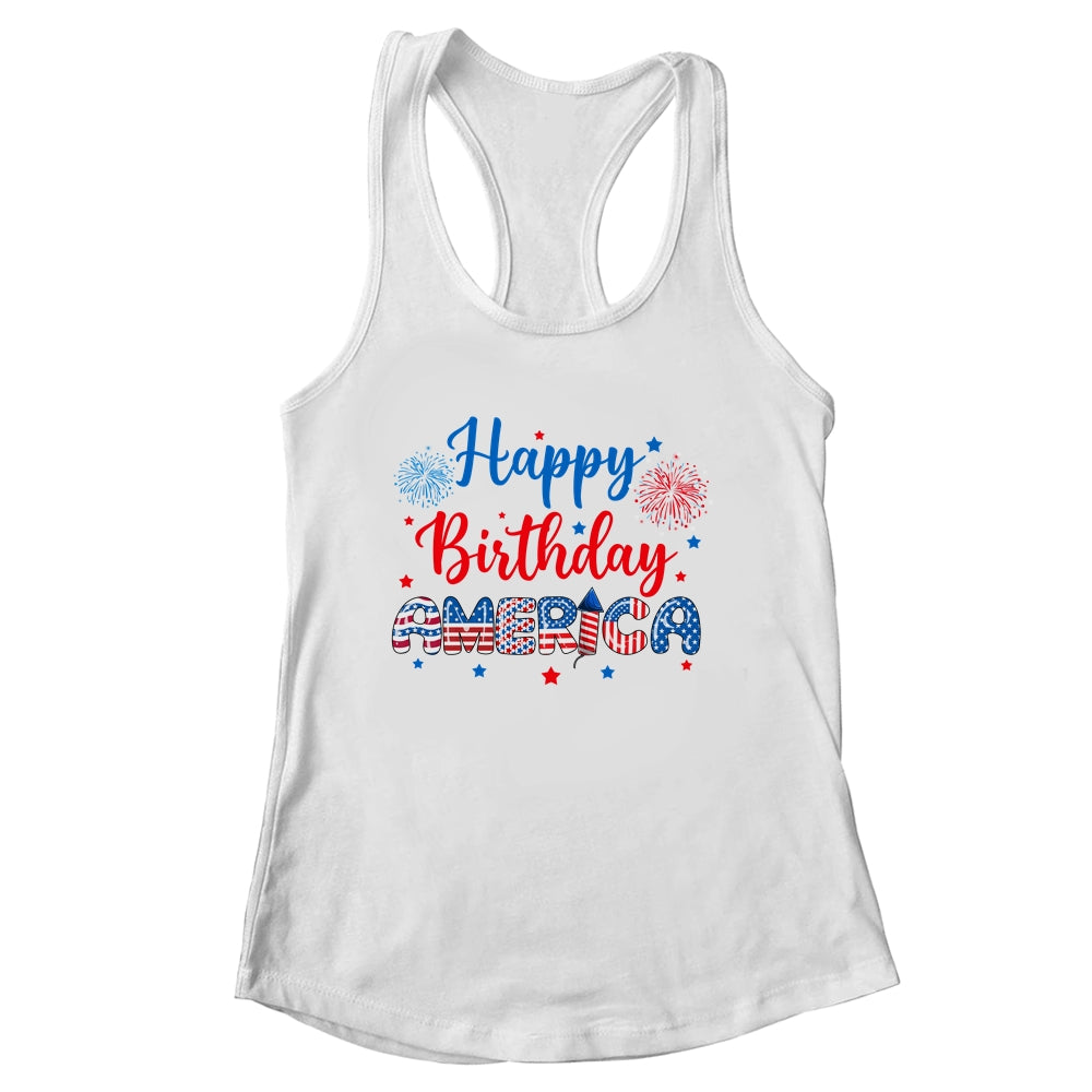 Happy Birthday America Firework USA Flag 4th Of July Freedom Shirt & Tank Top | siriusteestore