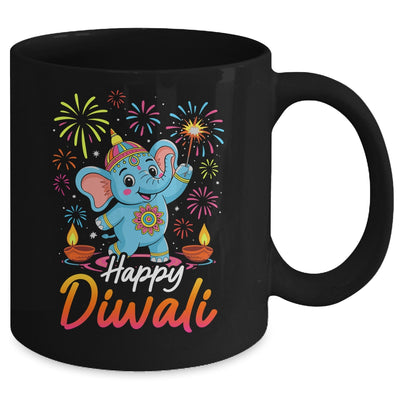 Happy Diwali Cute Elephant Festival Lights Celebration Mug | siriusteestore
