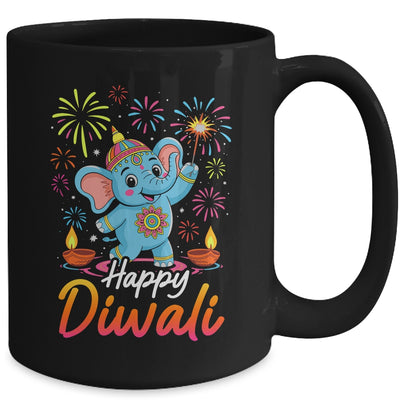 Happy Diwali Cute Elephant Festival Lights Celebration Mug | siriusteestore