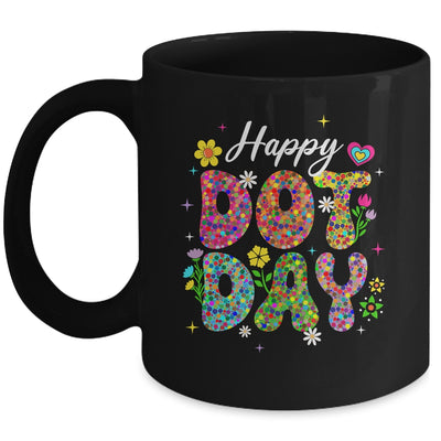 Happy Dot Day Hippie Flowers Groovy Teacher Kids Mug | siriusteestore