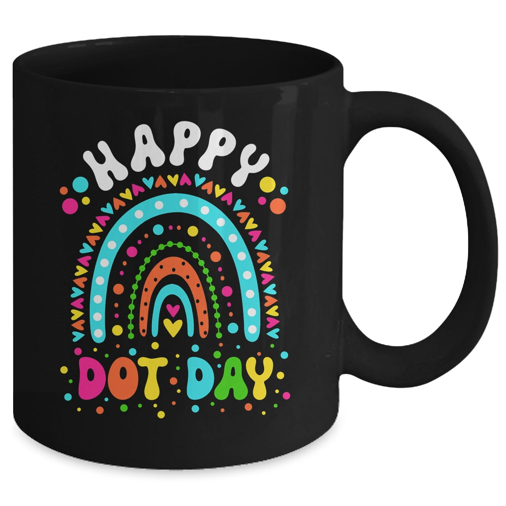 Happy Dot Day Rainbow Flowers Groovy Teacher Kids Mug | siriusteestore