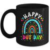 Happy Dot Day Rainbow Flowers Groovy Teacher Kids Mug | siriusteestore