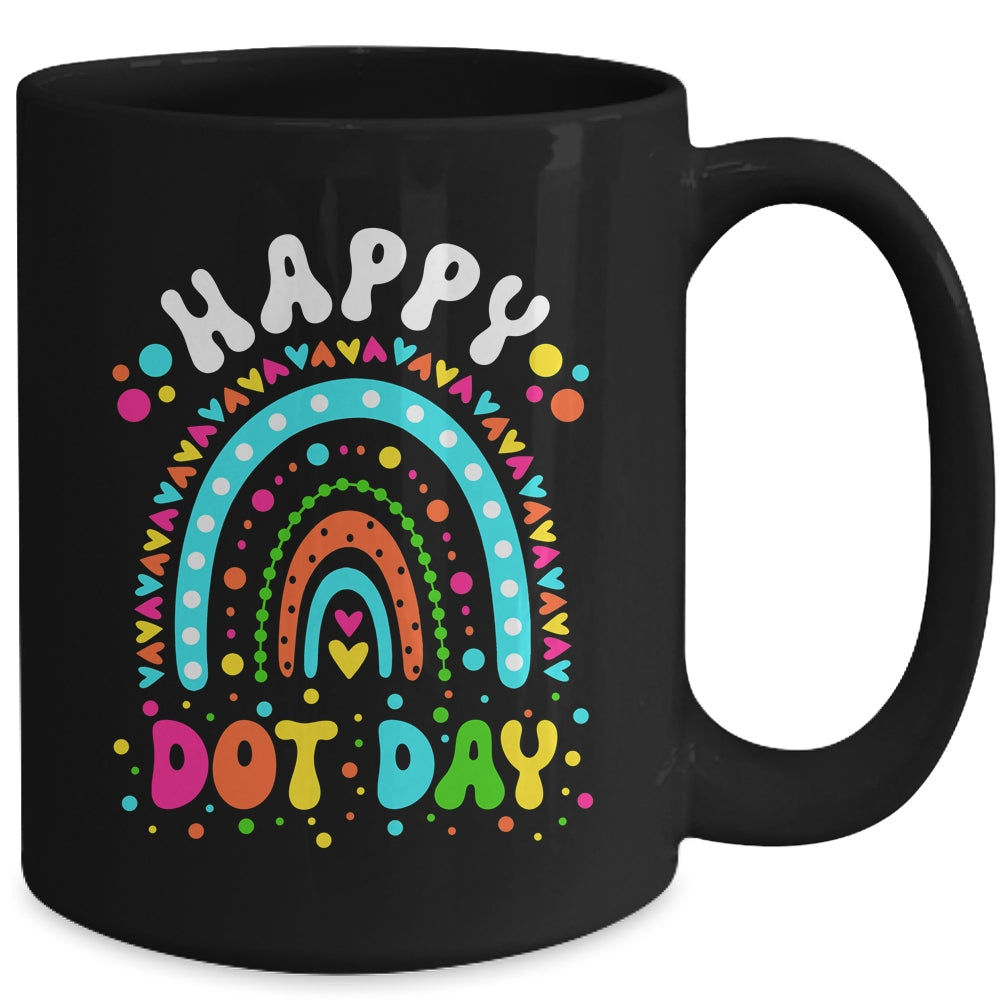 Happy Dot Day Rainbow Flowers Groovy Teacher Kids Mug | siriusteestore