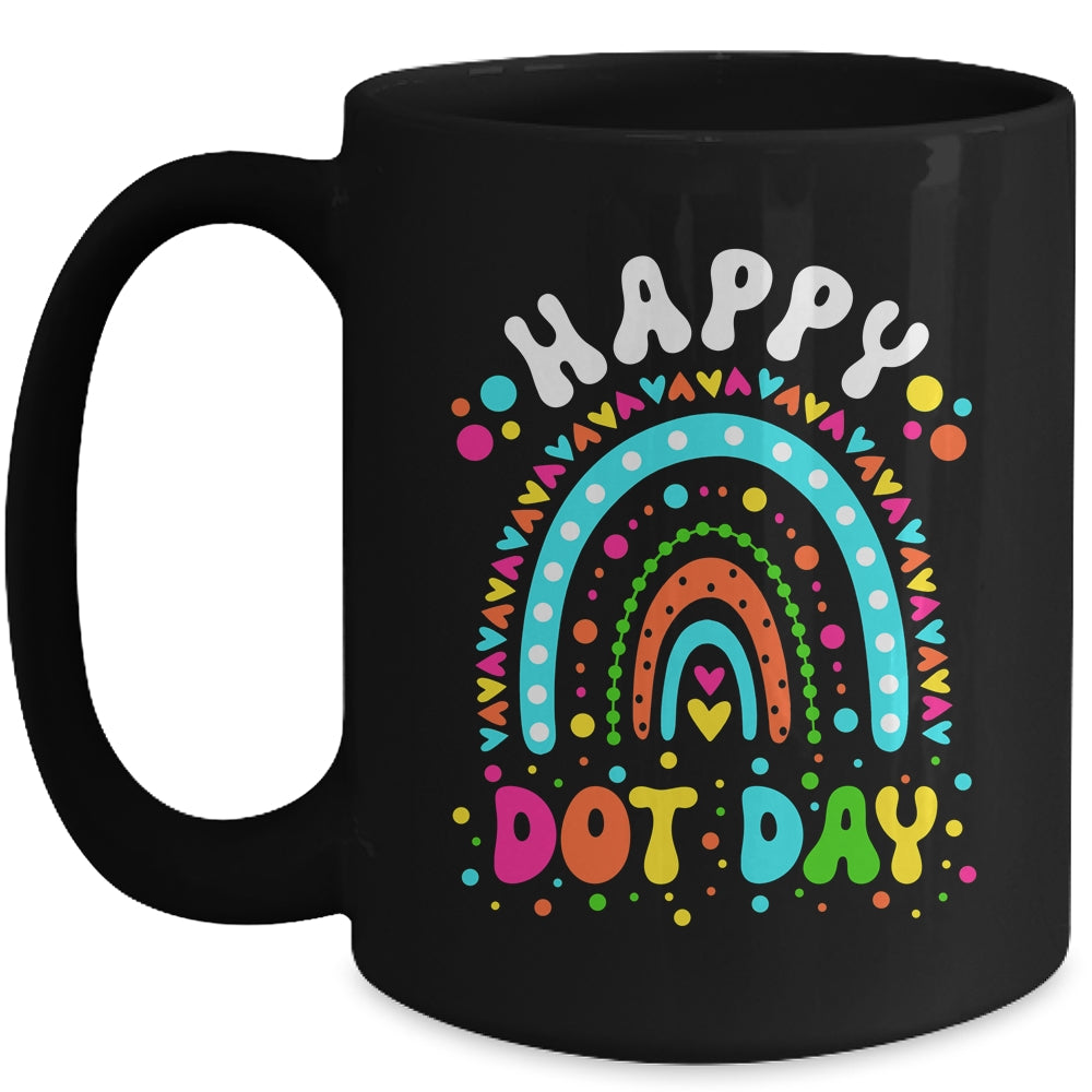 Happy Dot Day Rainbow Flowers Groovy Teacher Kids Mug | siriusteestore