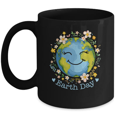 Happy Earth Day Cute Earth With Floral Earth Day 2024 Mug | siriusteestore