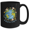 Happy Earth Day Cute Earth With Floral Earth Day 2024 Mug | siriusteestore