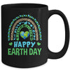 Happy Earth Day Cute Rainbow Earth Lover Teachers Kids Mug | siriusteestore