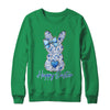Happy Easter Blue Floral Bunny Easter Rabbit Coquette Girls Shirt & Sweatshirt | siriusteestore