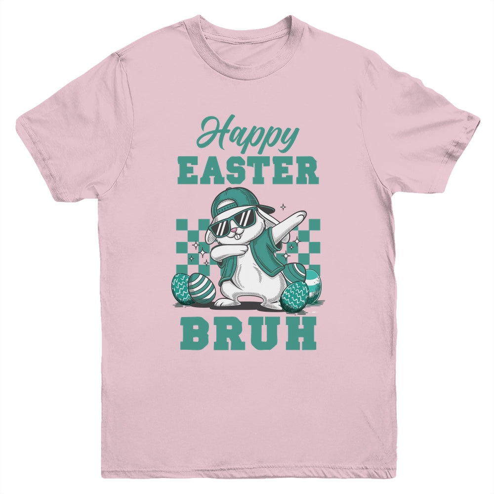 Happy Easter Bruh Bunny Dabbing Easter Kids Boys Girls Youth Shirt | siriusteestore