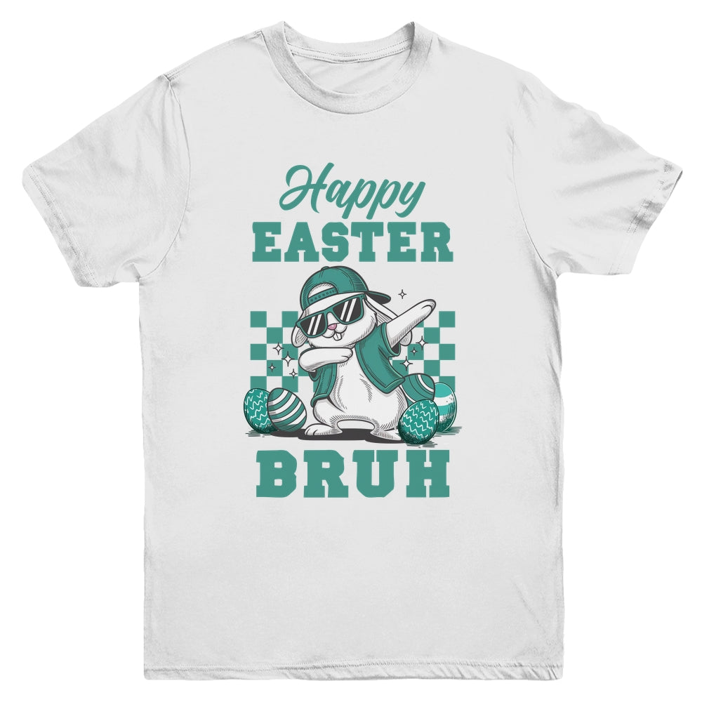 Happy Easter Bruh Bunny Dabbing Easter Kids Boys Girls Youth Shirt | siriusteestore