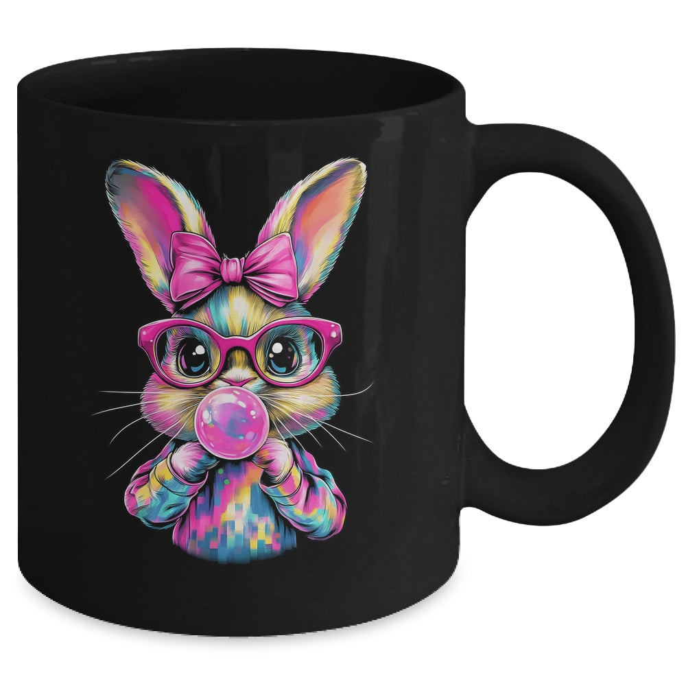 Happy Easter Bunny Coquette Bow Brushstroke Easter Girl Kids Mug | siriusteestore