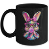 Happy Easter Bunny Coquette Bow Brushstroke Easter Girl Kids Mug | siriusteestore
