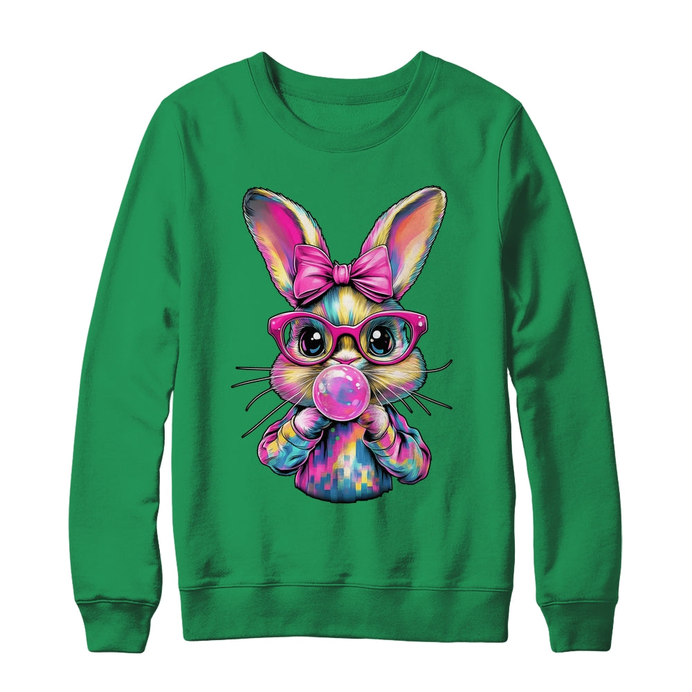Happy Easter Bunny Coquette Bow Brushstroke Easter Girl Kids Shirt & Sweatshirt | siriusteestore