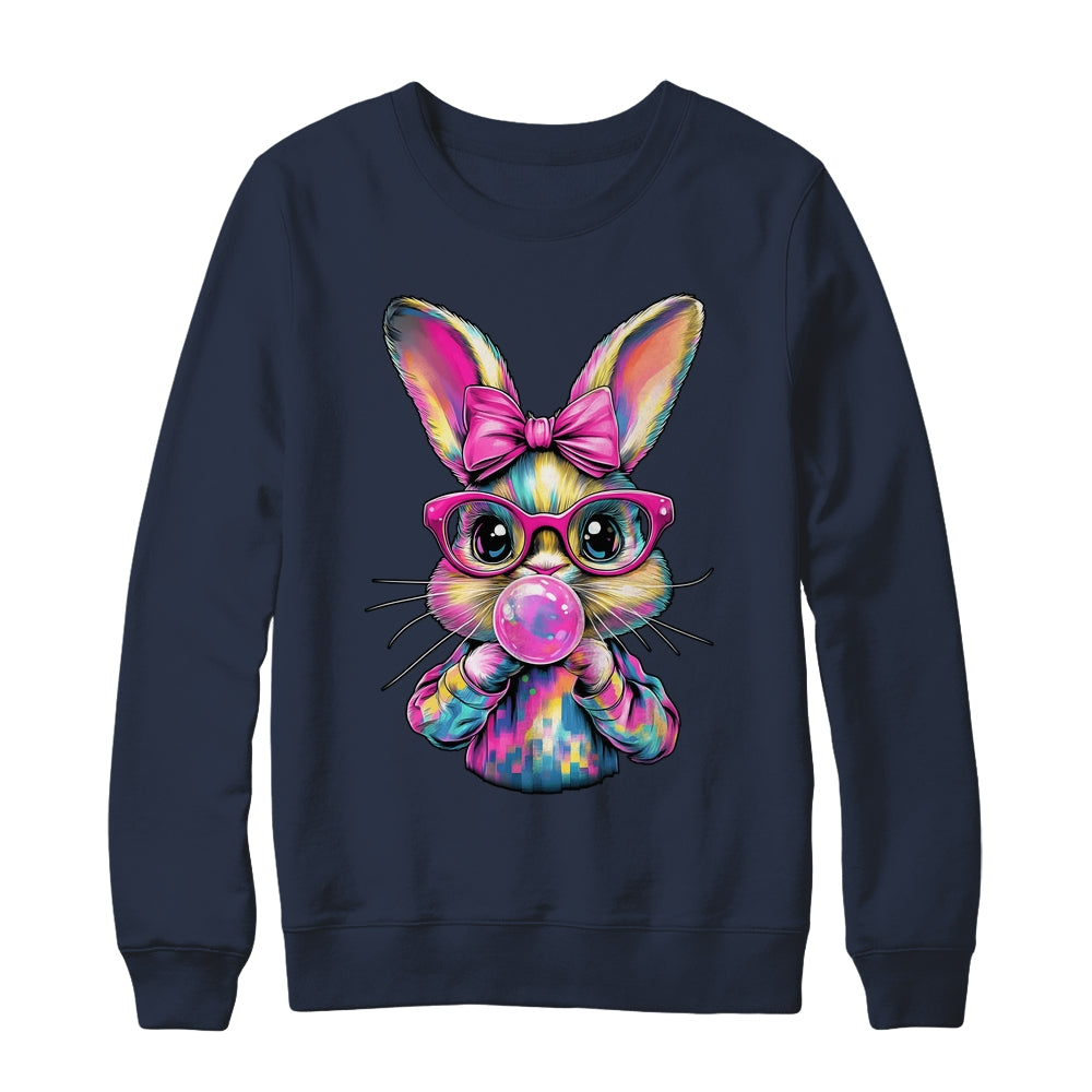 Happy Easter Bunny Coquette Bow Brushstroke Easter Girl Kids Shirt & Sweatshirt | siriusteestore