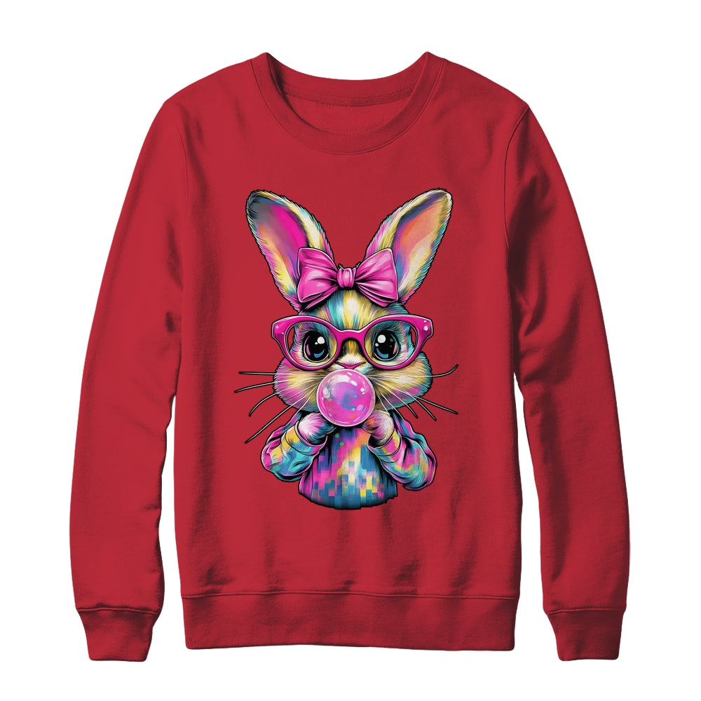 Happy Easter Bunny Coquette Bow Brushstroke Easter Girl Kids Shirt & Sweatshirt | siriusteestore