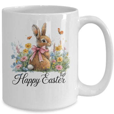 Happy Easter Bunny Coquette Spring Retro Girly Kids Floral Mug | siriusteestore