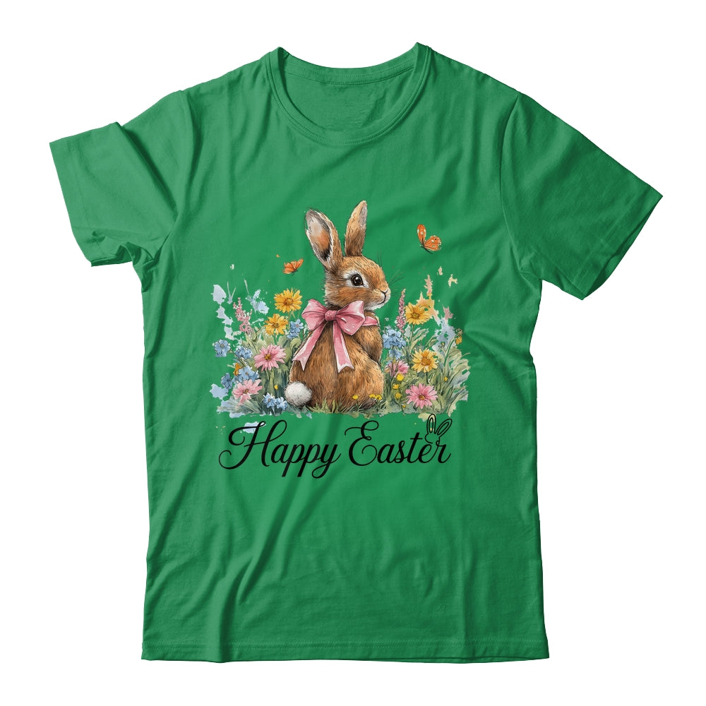Happy Easter Bunny Coquette Spring Retro Girly Kids Floral Shirt & Hoodie | siriusteestore