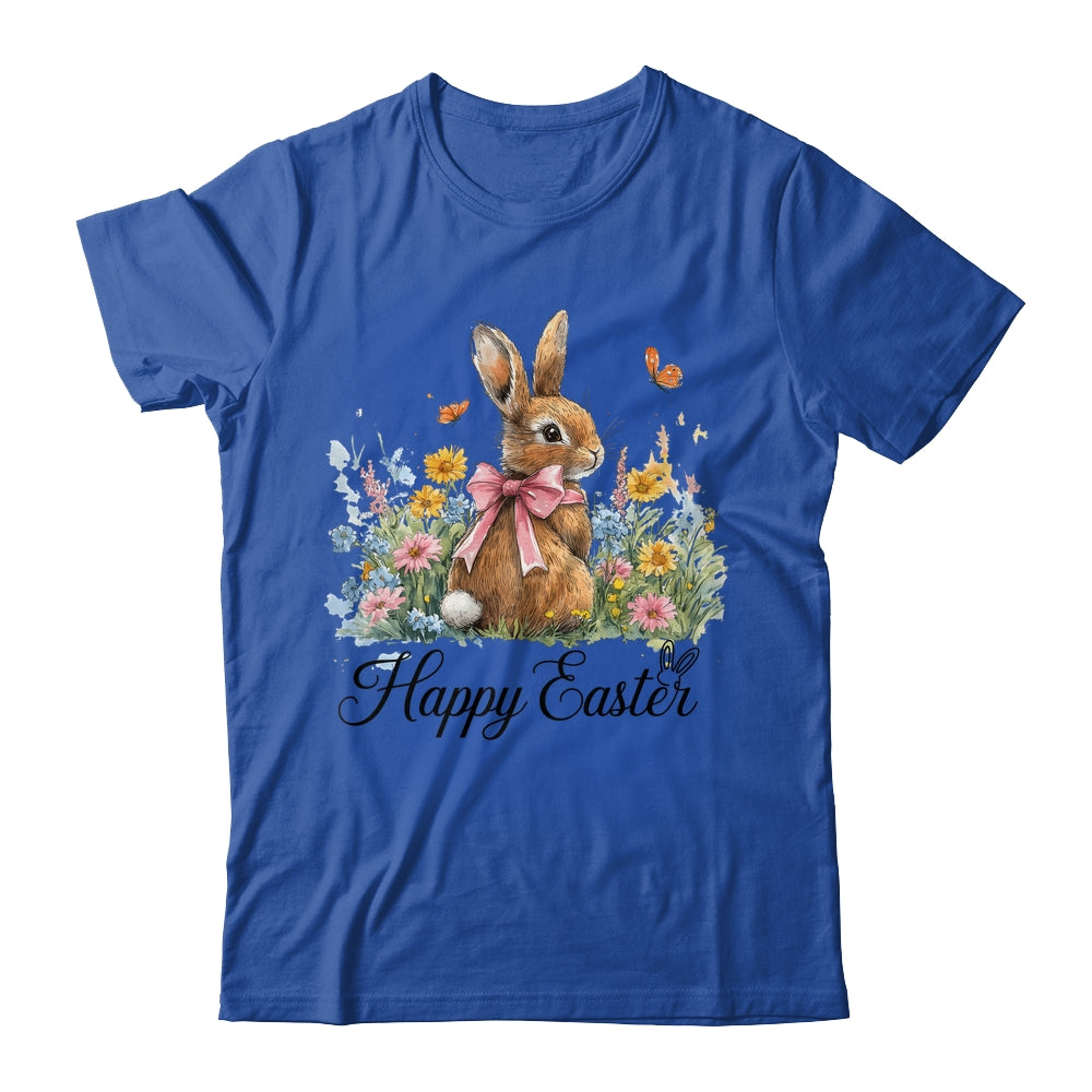 Happy Easter Bunny Coquette Spring Retro Girly Kids Floral Shirt & Hoodie | siriusteestore