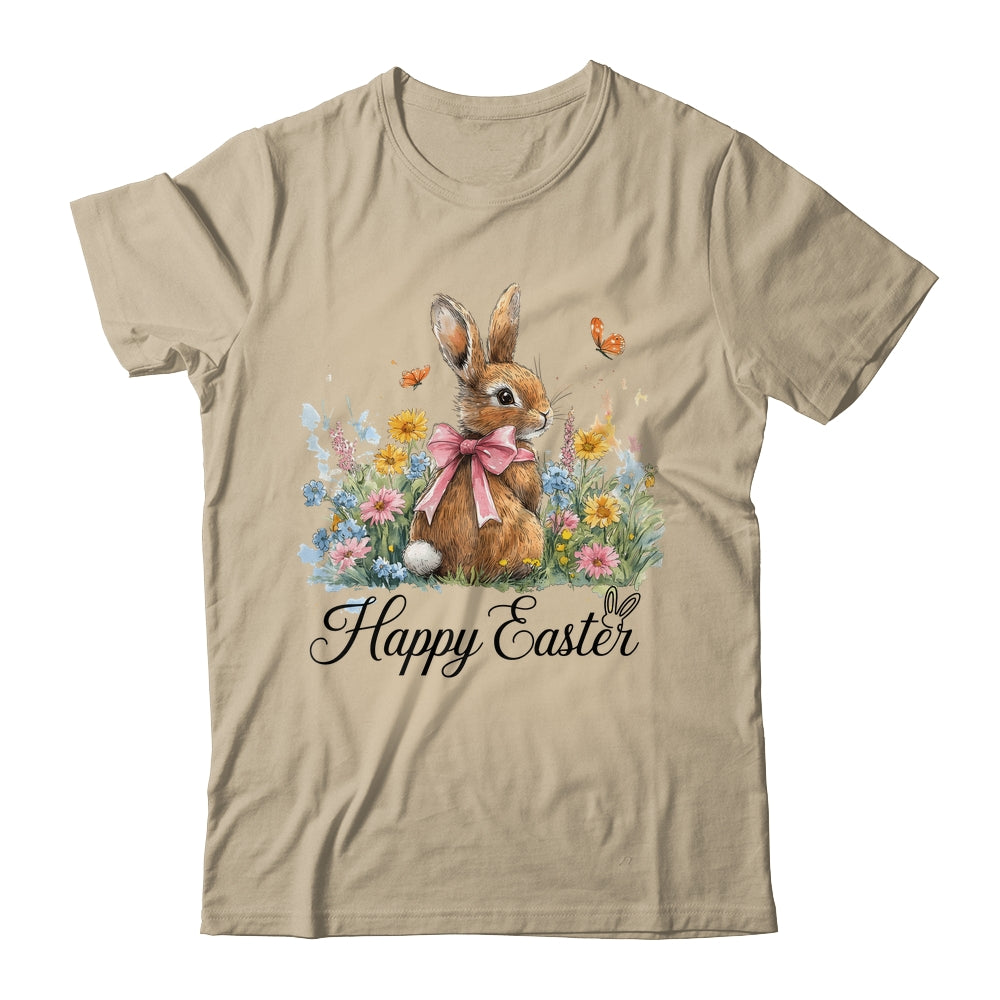 Happy Easter Bunny Coquette Spring Retro Girly Kids Floral Shirt & Hoodie | siriusteestore