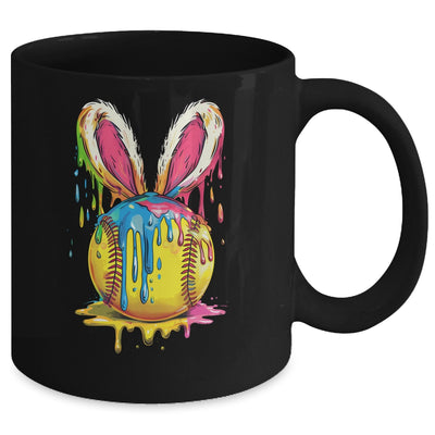 Happy Easter Bunny Softball Ice Cream Drip Women Girls Mug | siriusteestore