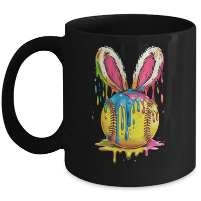 Happy Easter Bunny Softball Ice Cream Drip Women Girls Mug | siriusteestore