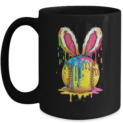 Happy Easter Bunny Softball Ice Cream Drip Women Girls Mug | siriusteestore