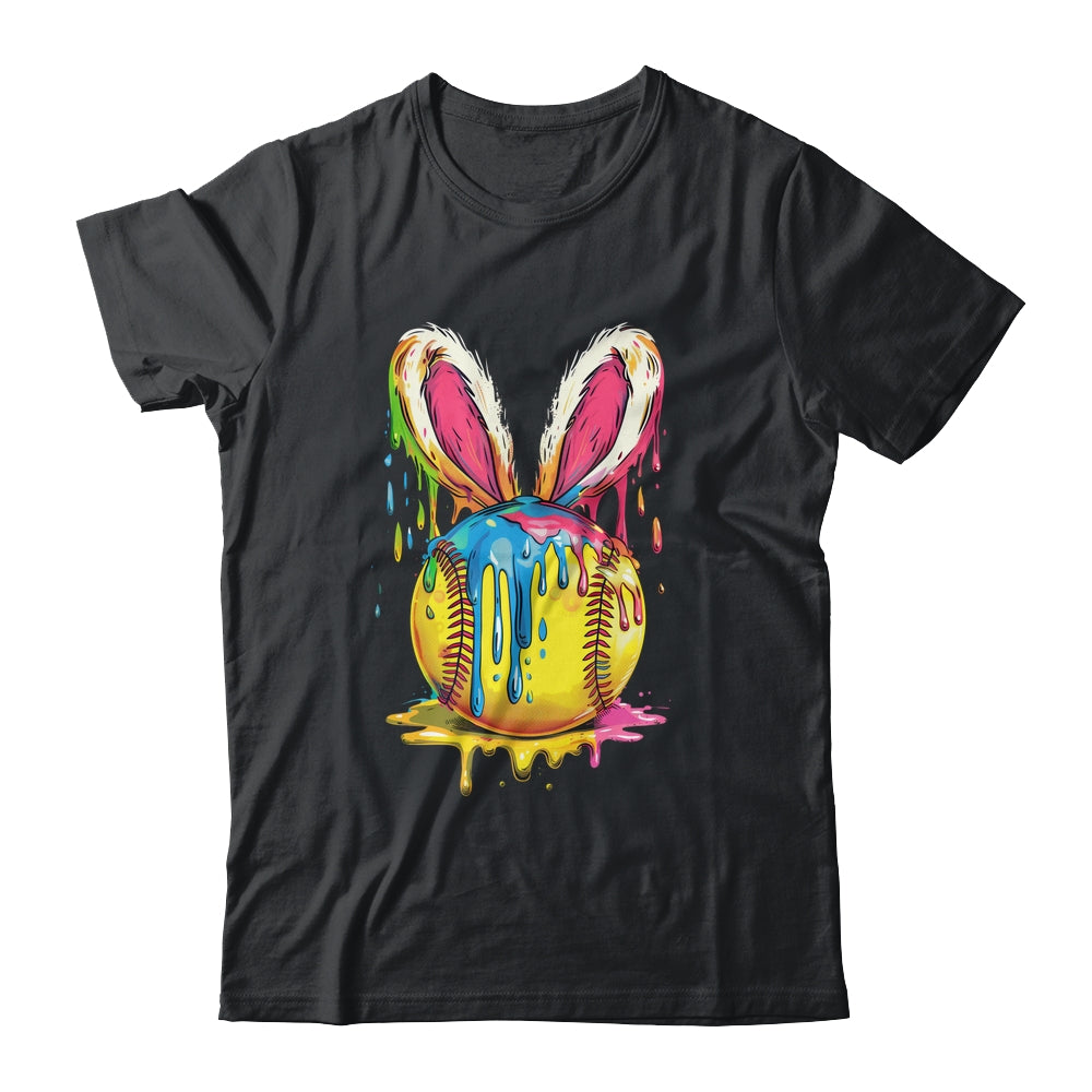 Happy Easter Bunny Softball Ice Cream Drip Women Girls Shirt & Hoodie | siriusteestore