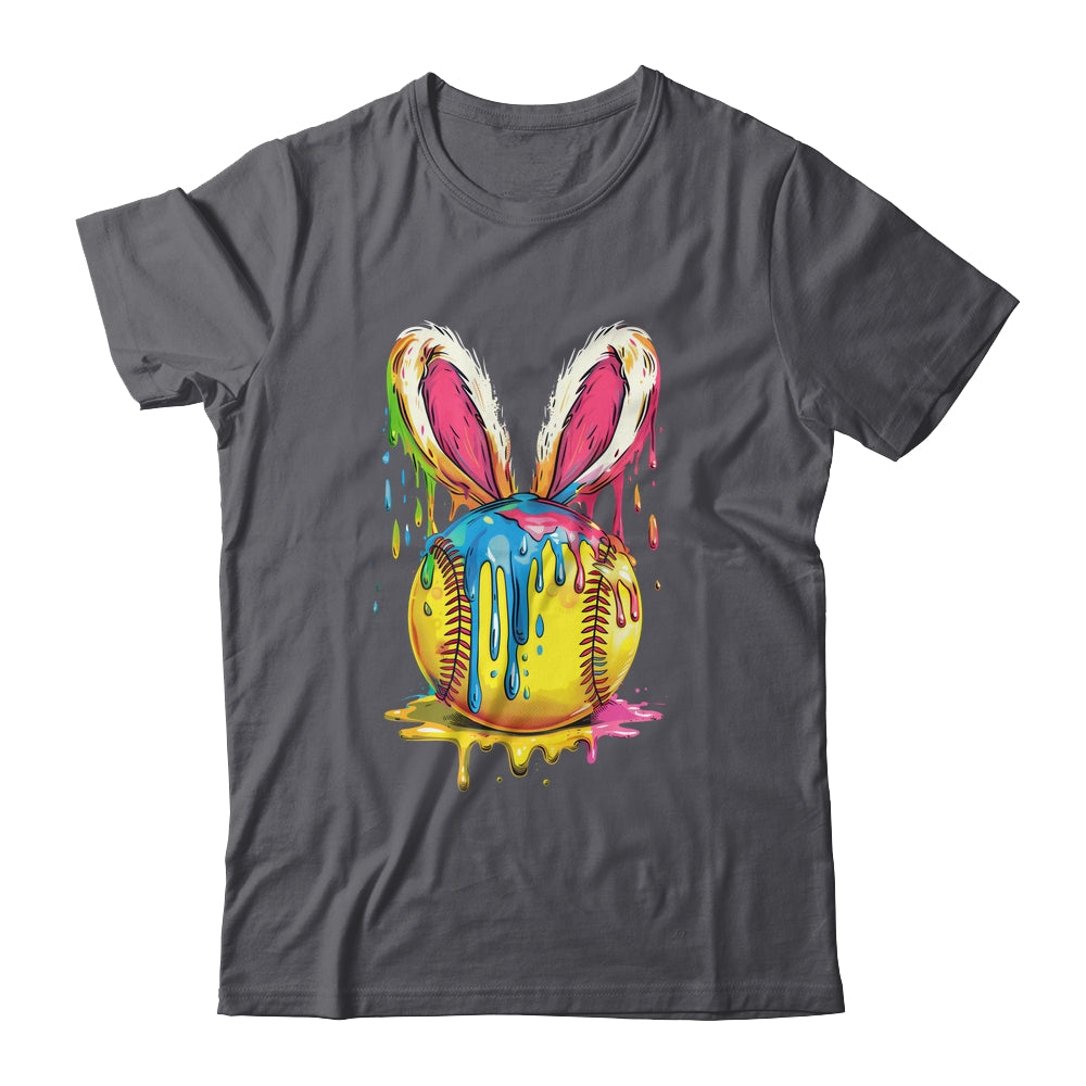 Happy Easter Bunny Softball Ice Cream Drip Women Girls Shirt & Hoodie | siriusteestore