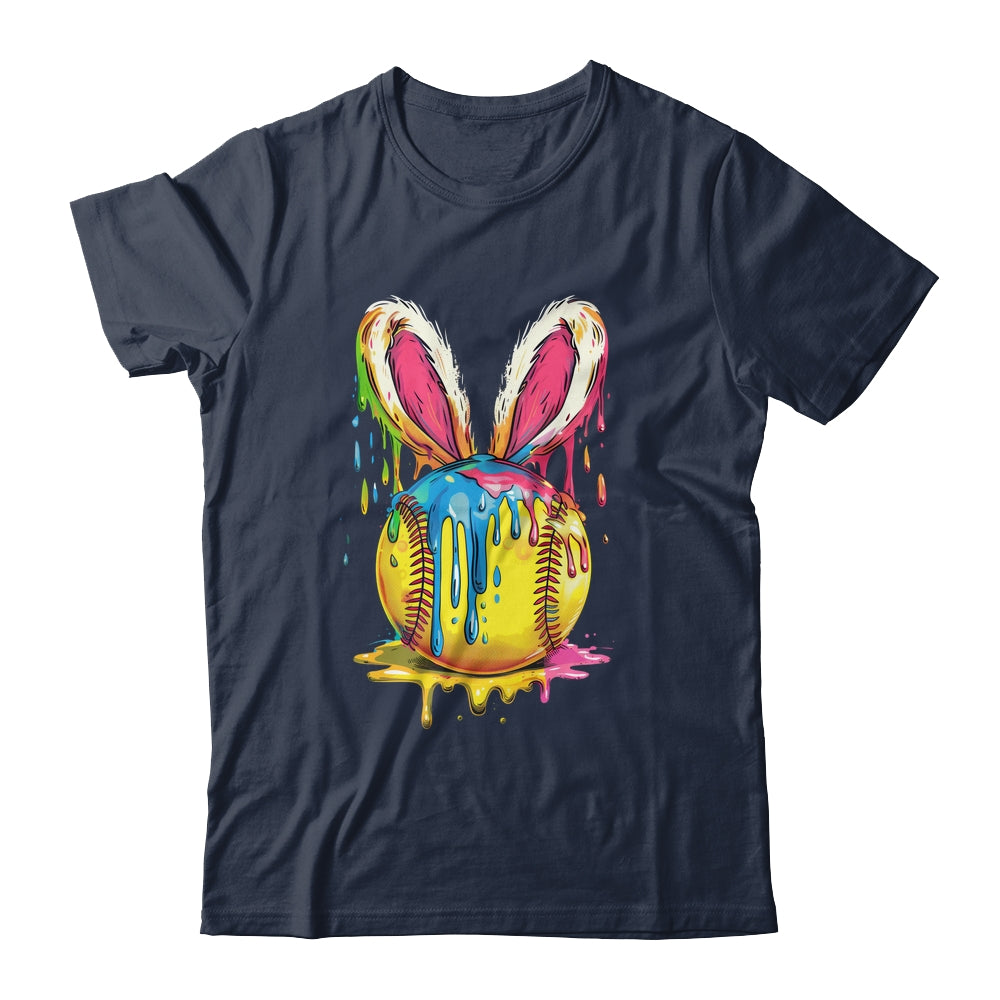 Happy Easter Bunny Softball Ice Cream Drip Women Girls Shirt & Hoodie | siriusteestore